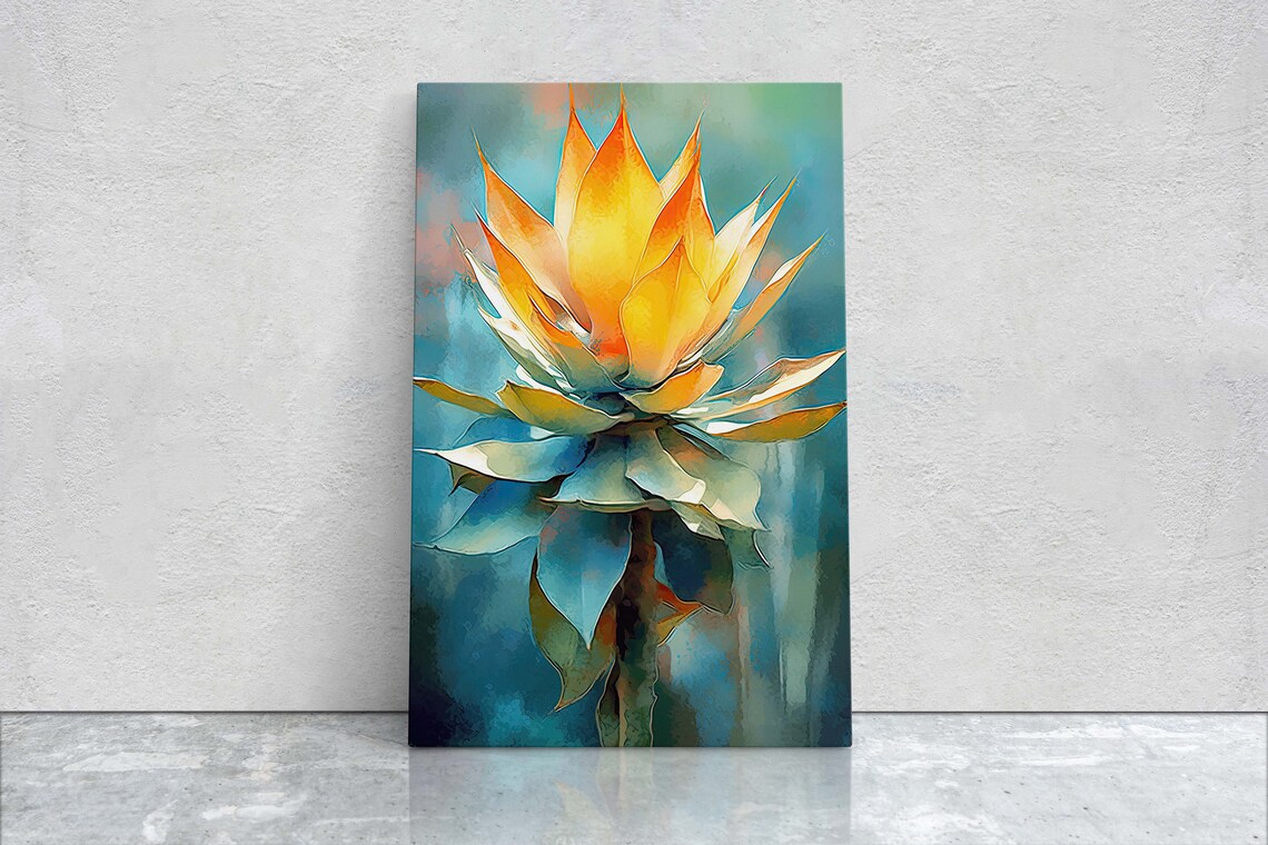 Agave Succulent Botanical Art Print, Nature Decor