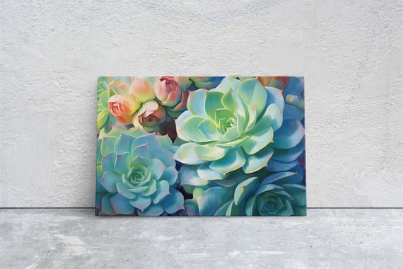 Succulent Cactus Botanical Painting, Flower Decor Art Print