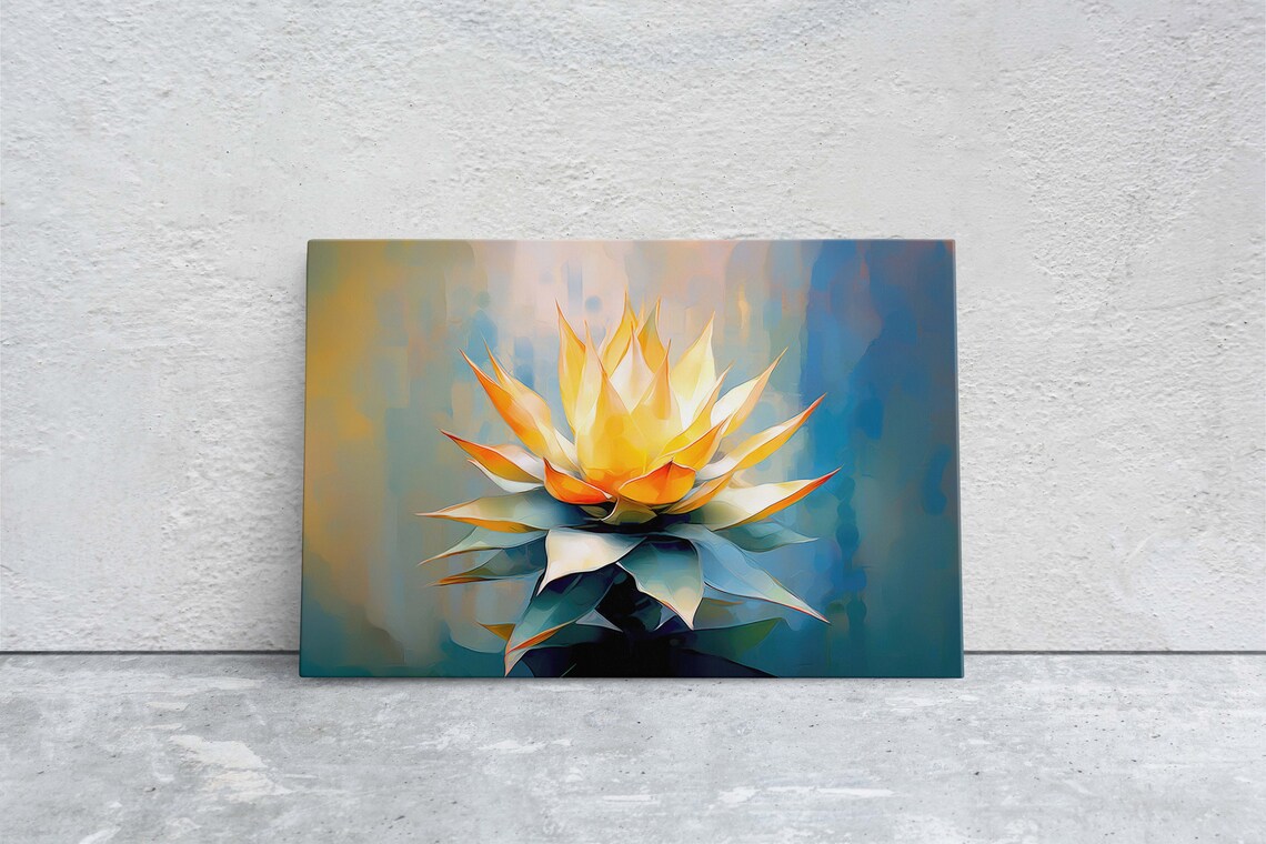 Agave Succulent Cactus Botanical Art Print for Home