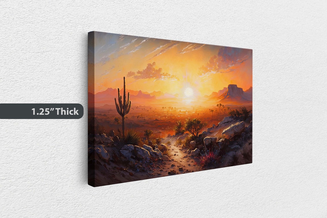 Arizona Desert Sunset Saguaro Cactus Rocky Trail Mesas Travel Poster - Image 3