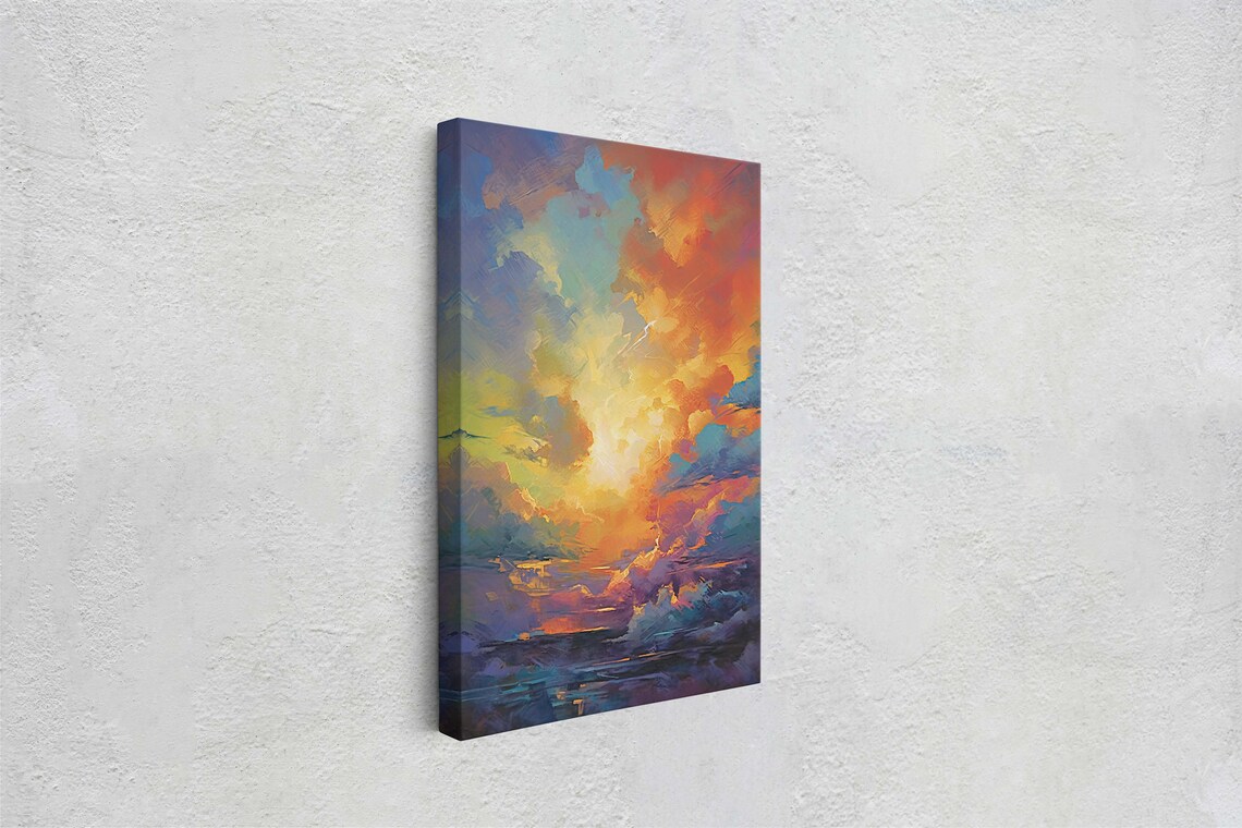 Colorful Sky Abstract Nature Sunrise Landscape Art Print - Image 2