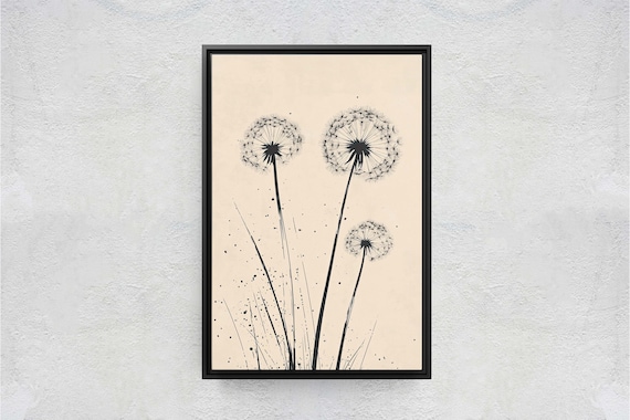 Minimalist Dandelion Wall Art Print