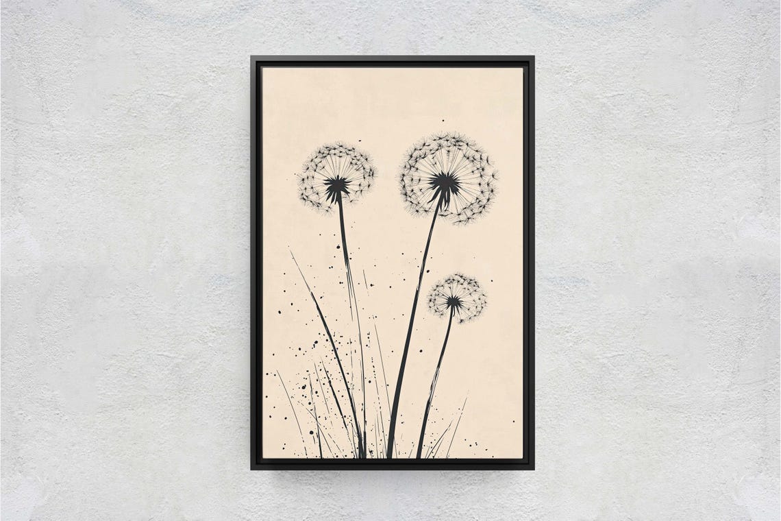 Minimalist Dandelion Wall Art Print
