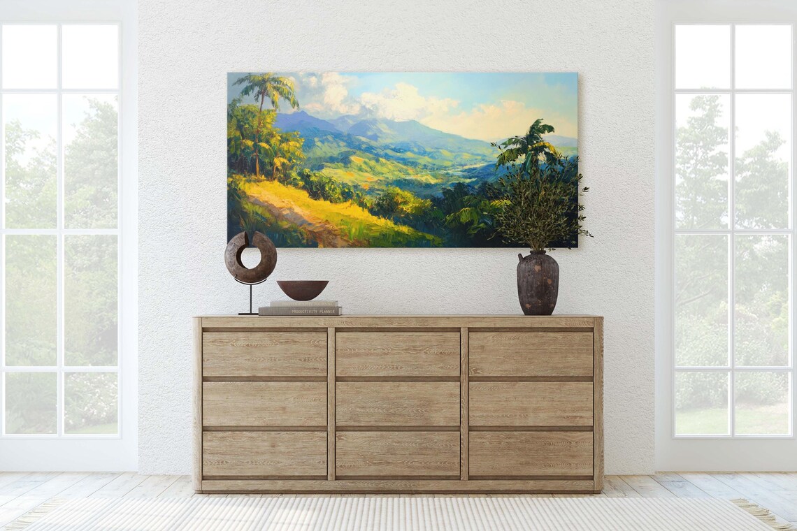 Blue Mountains Jamaica Tropical Decor Art Print - Image 2