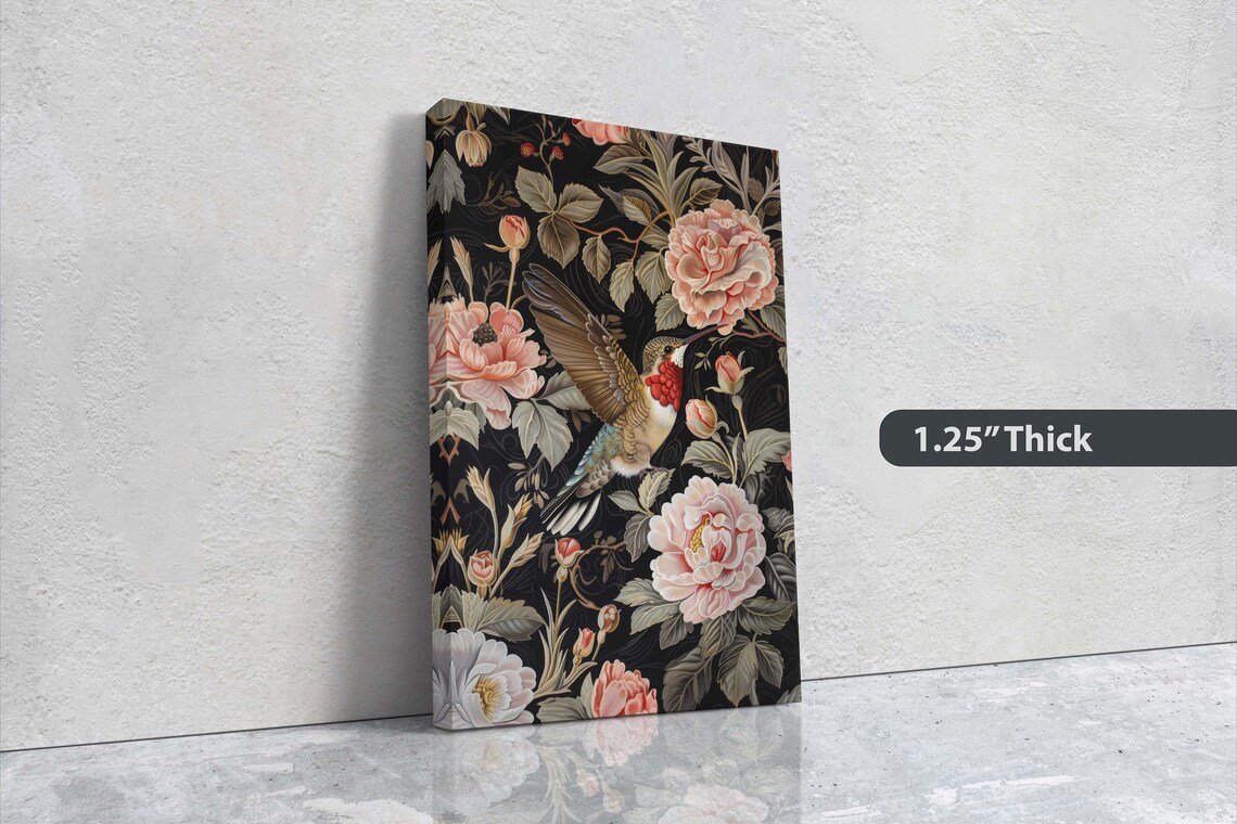 Hummingbird, William Morris-Inspired Floral Art Print - Image 3