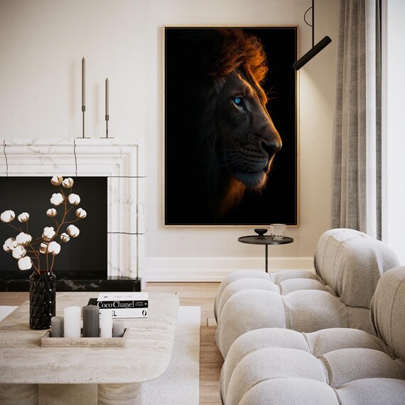 The King Lion In Shadow And Light Artwork Wall Art