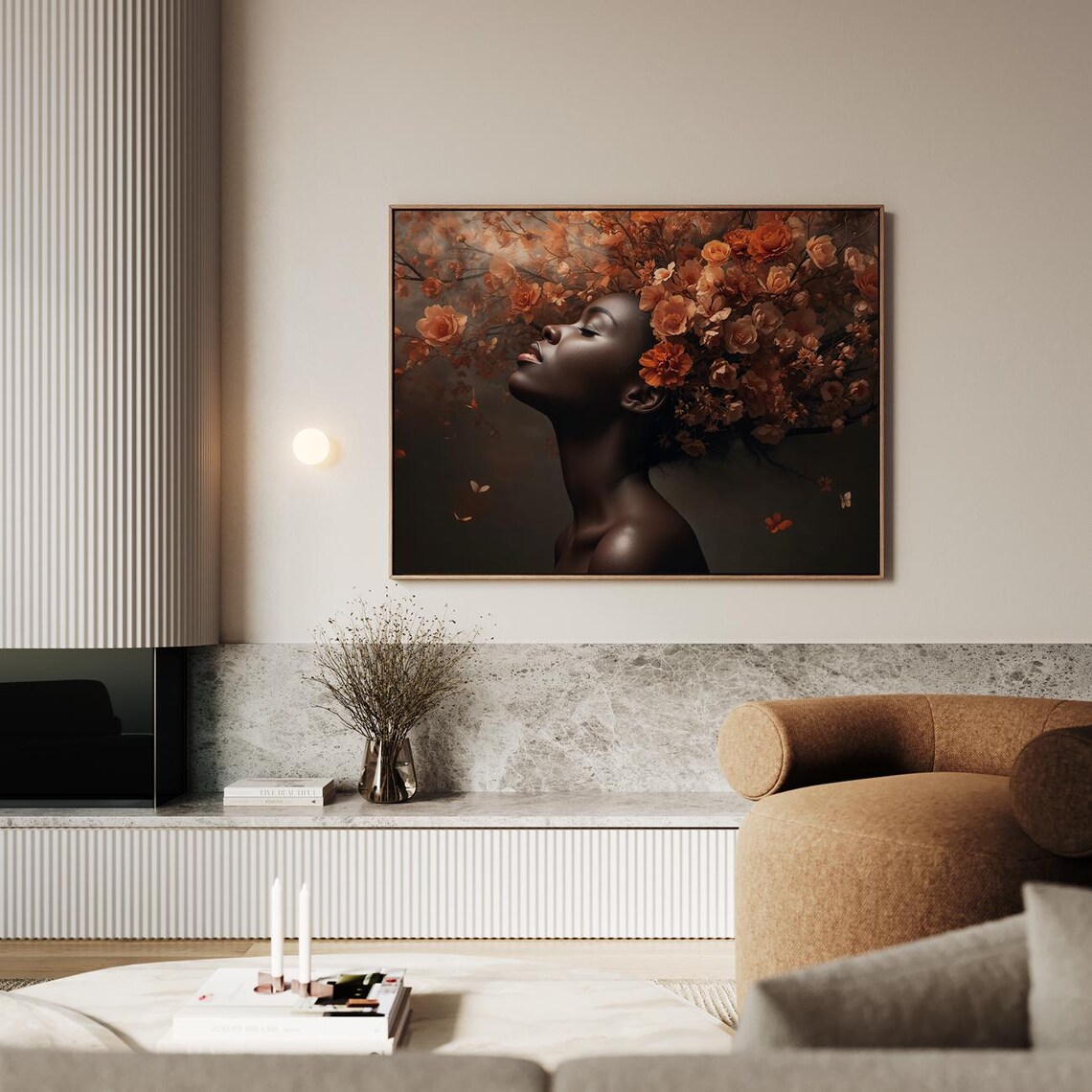 Floral Daydream Woman Roses Portrait Romantic Botanical Poster
