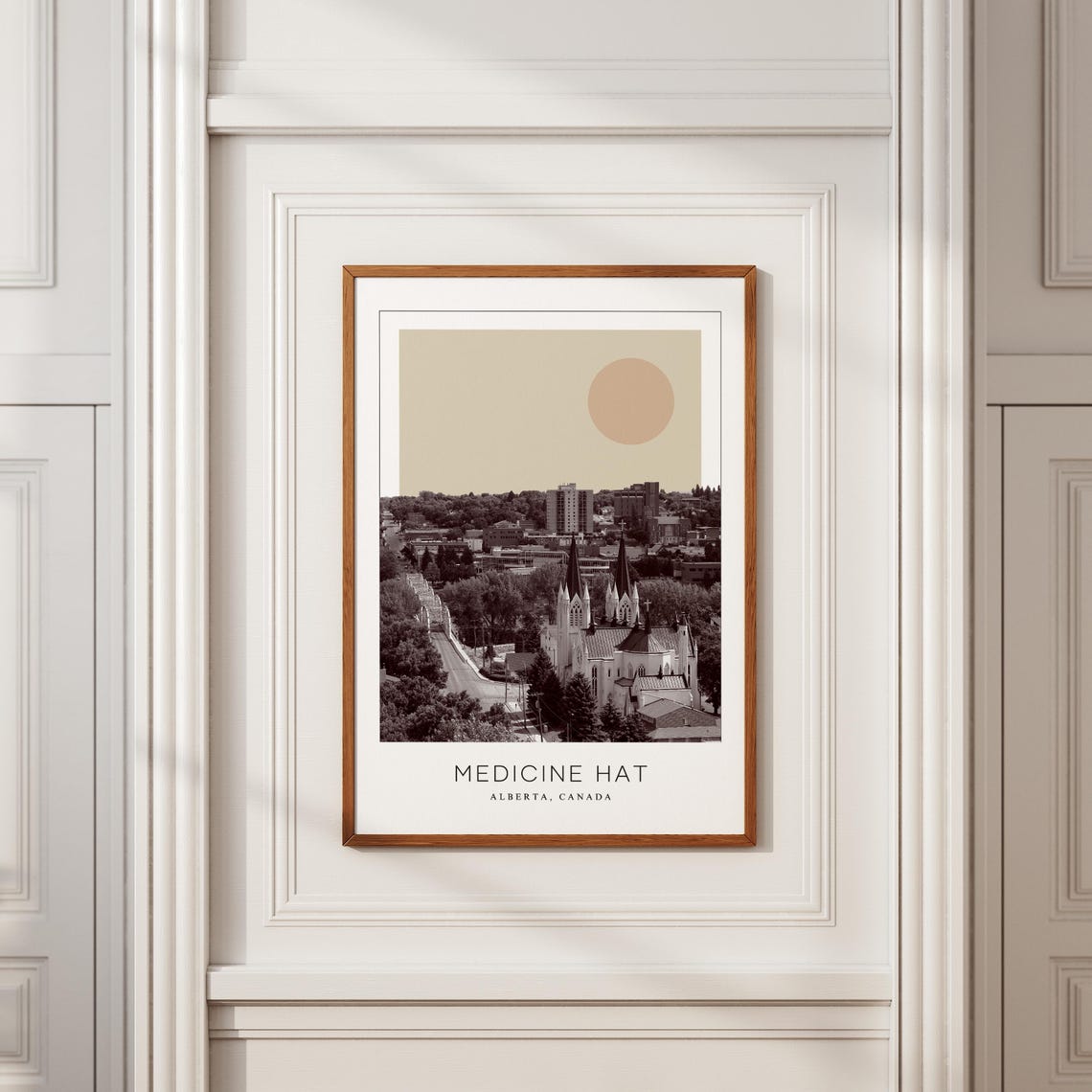Medicine Hat Alberta Church Spires Skyline Minimalist Travel Poster - Image 2