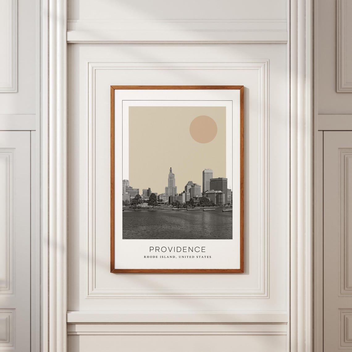 Providence Rhode Island Harbor Skyline Minimalist Travel Poster - Image 2