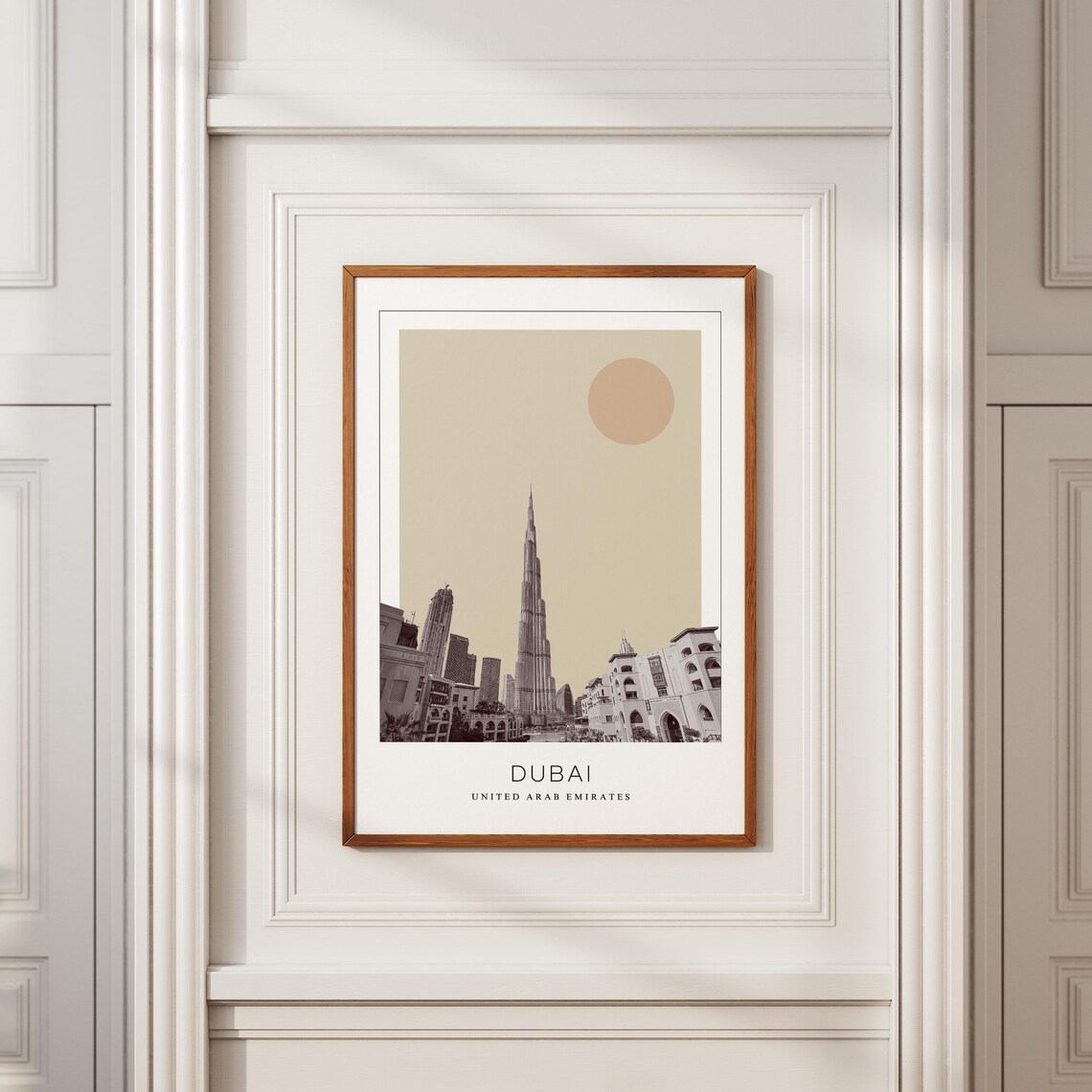 Dubai Burj Khalifa Skyscraper Minimalist UAE Skyline Travel Poster - Image 2