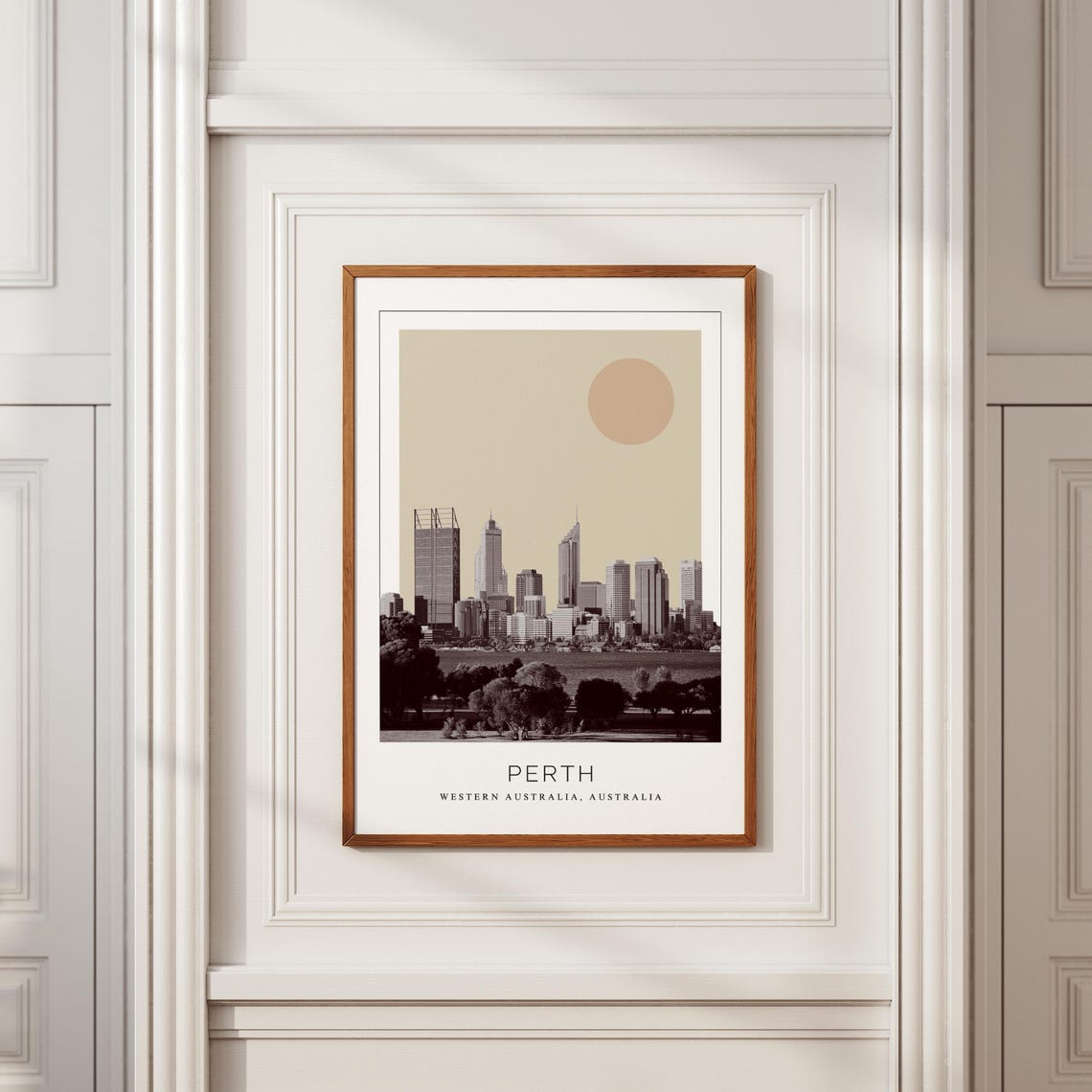 Perth Western Australia River Skyline Minimalist Travel Poster - Image 2