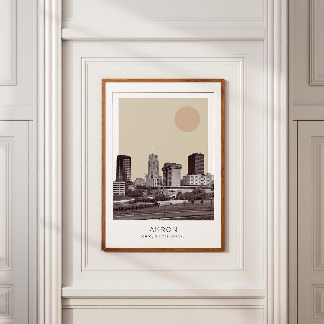 Akron Downtown Office Skyline Minimalist Ohio Travel City Poster - Image 2