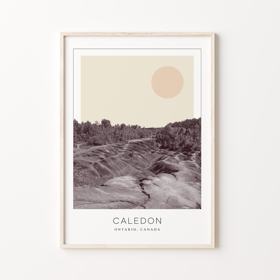Caledon Ontario Canada Badlands Hills Minimalist Travel Poster