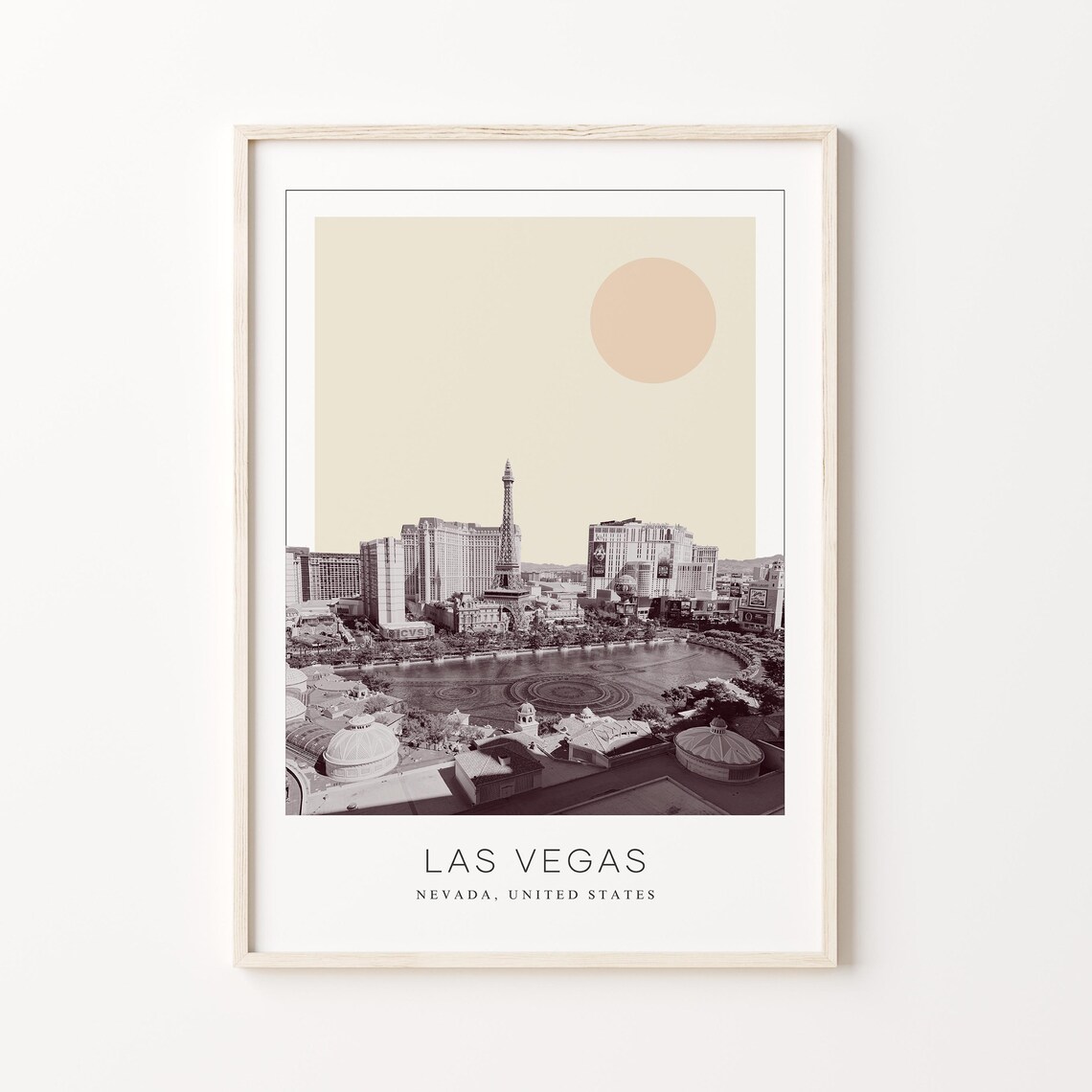 Las Vegas Nevada Casino Strip Skyline Minimalist Travel Poster