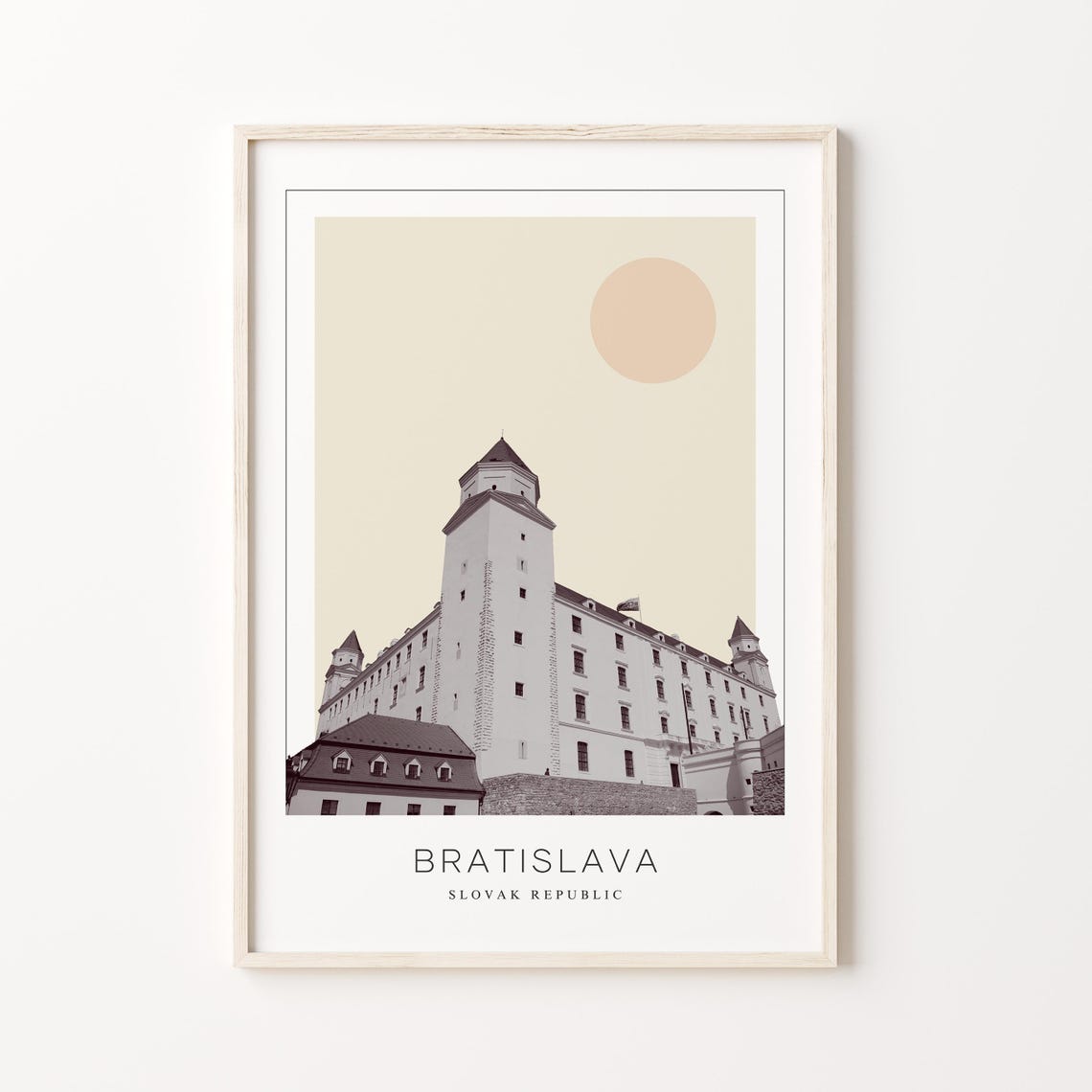 Bratislava Slovakia Historic Castle Minimalist Travel Poster