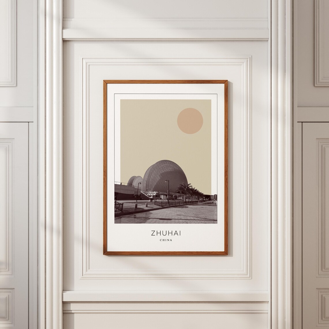 Zhuhai China Shell Shaped Opera House Minimalist Travel Poster - Image 2