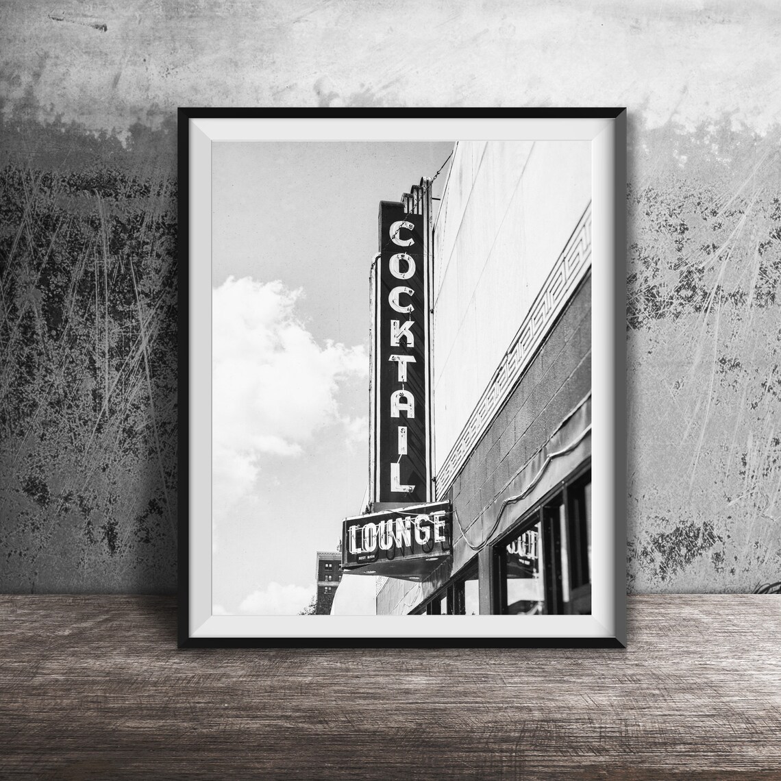 Cocktail Lounge Vertical Neon Blade Sign Retro Bar Photography Poster - Image 2