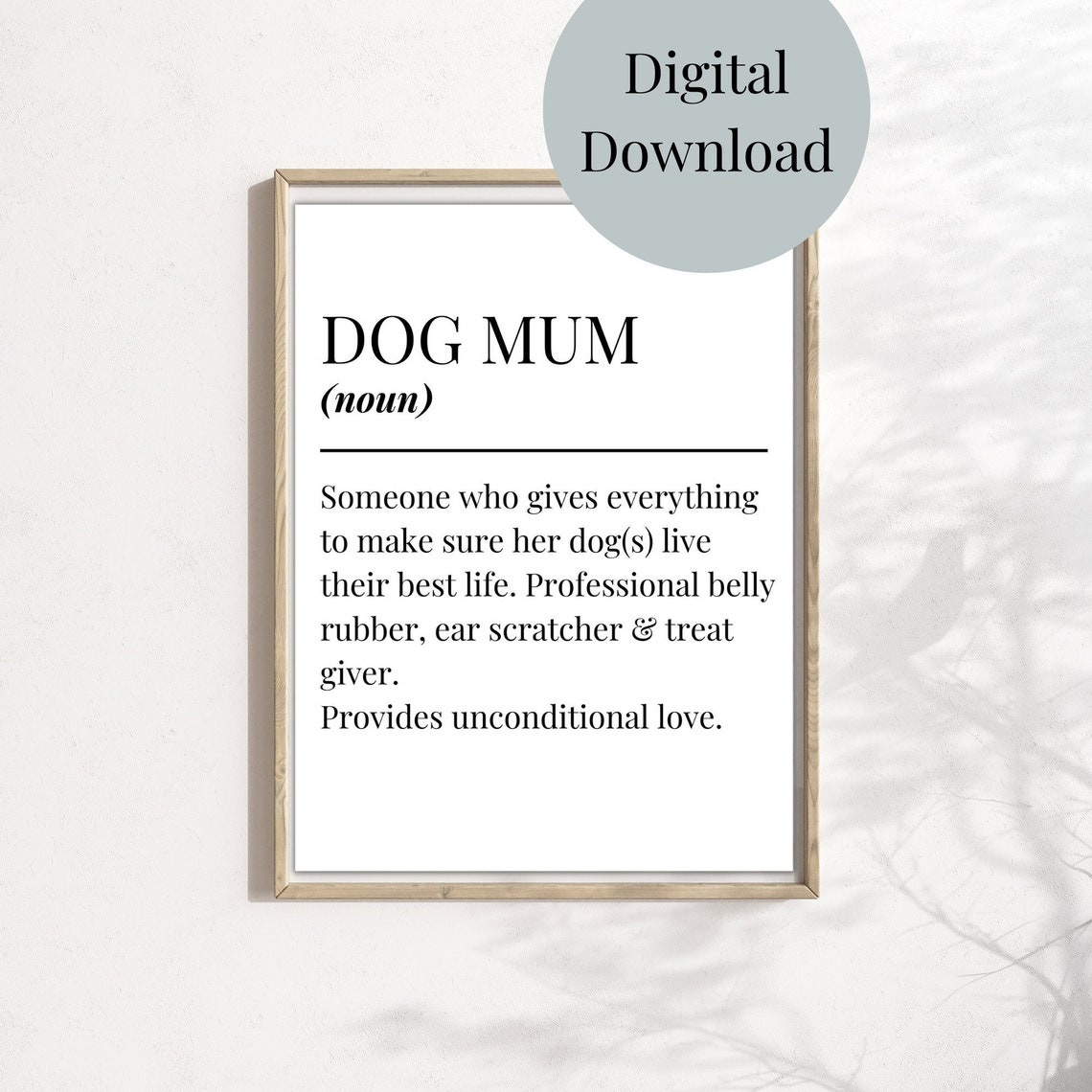 Dog Mum Definition Print Dog Mum Gift Dog Owner Gifts Pet Prints Funny Dog Print Dog Typography Gifts For Dog Lovers