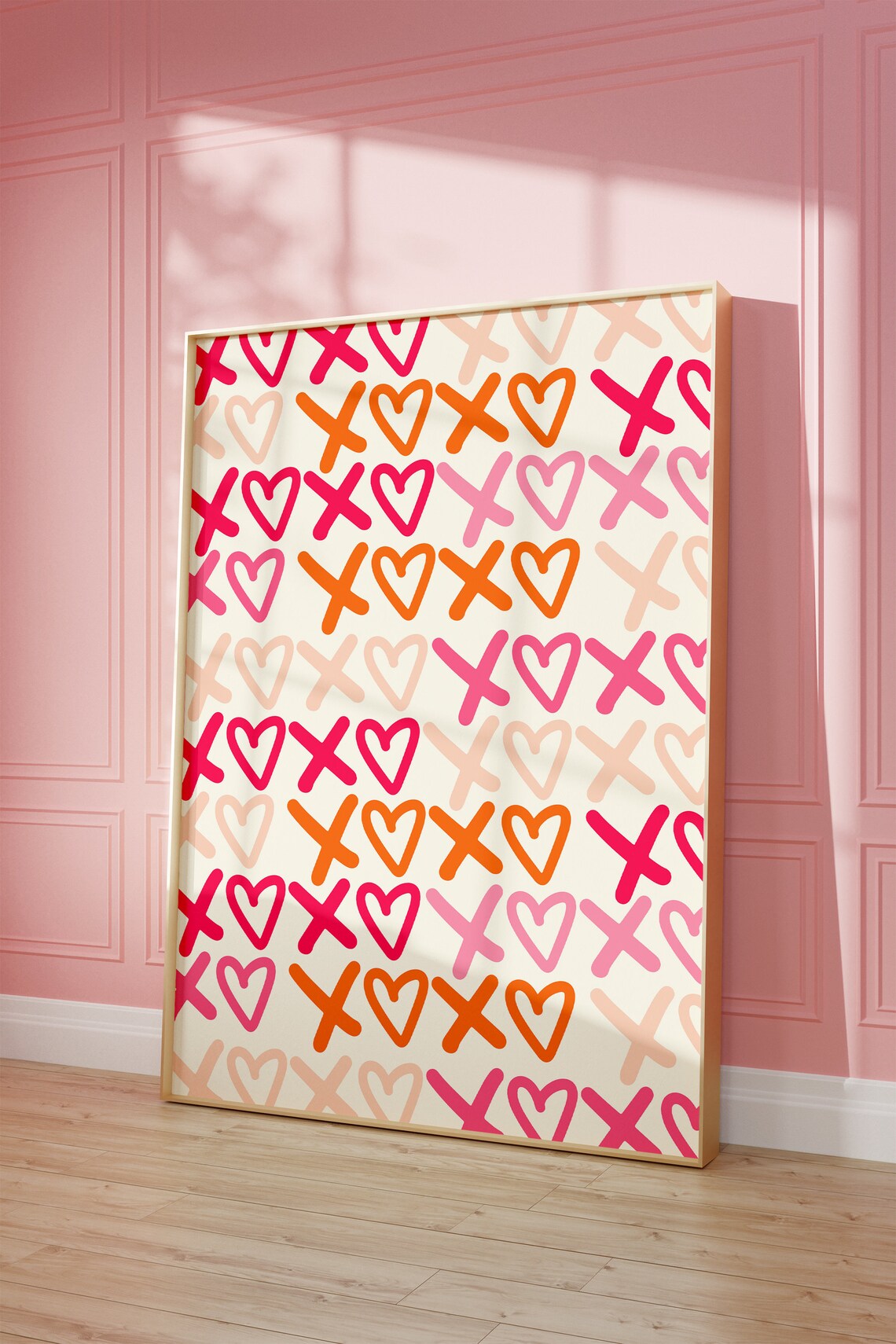 Colorful Xoxo Valentine Preppy Wall Art Print