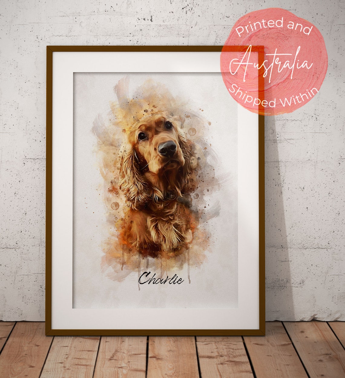 Pet Portrait Print Watercolour Pet Loss Gift For Friend Family Mother Father Birthday Gift For Mum Personalised Wall Art From Photo - Image 3