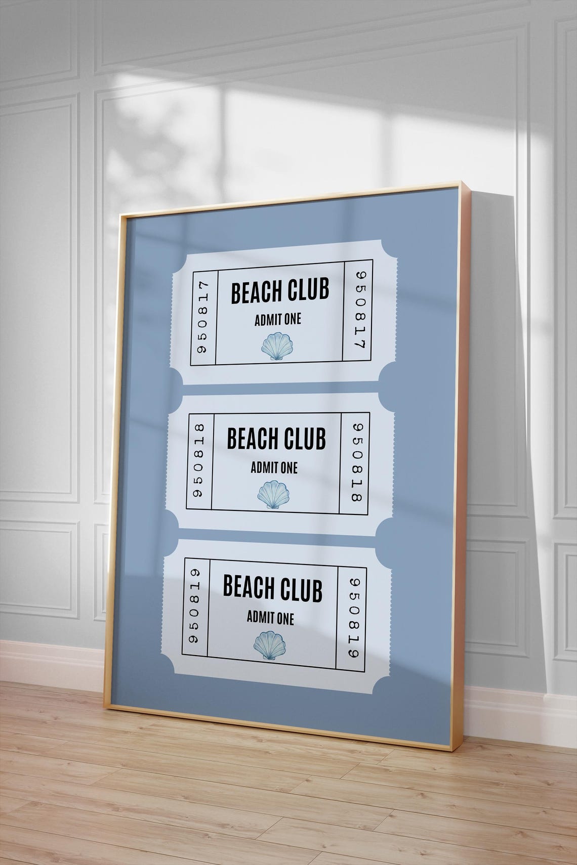 Beach Club Print Art Cute Summer Girly Wall Trendy House Decor Coastal Ticket