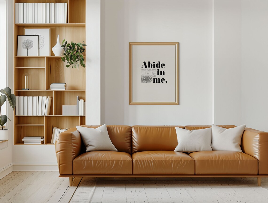 Abide In Me KJV Bible Verse Art Print, John 15:1-5 - Image 2