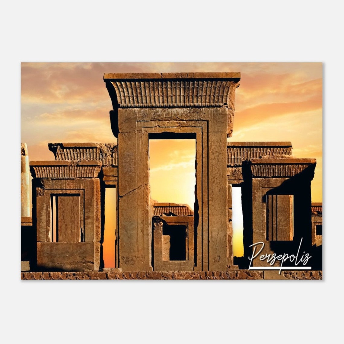 Persepolis Sunset Ancient Iran Palace Ruins Landmark Wall Poster