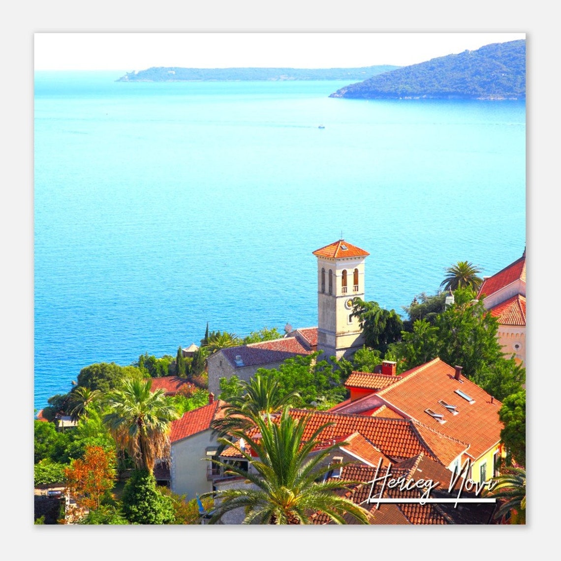 Herceg Novi Montenegro Coastal Town Red Roofs Bay View Poster