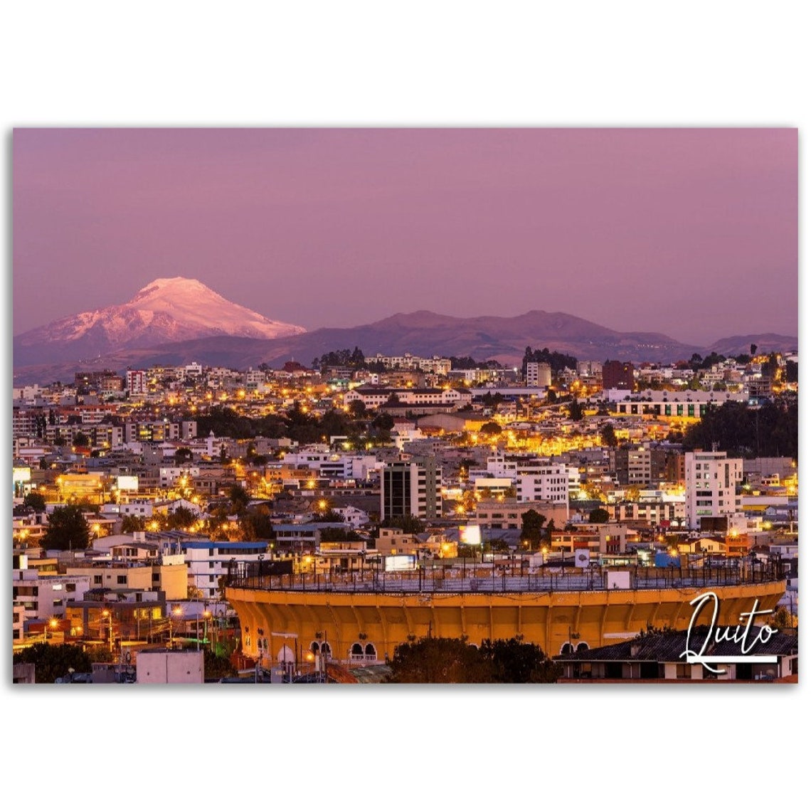 Quito Ecuador Poster Print Cityscape Travel Wall Art
