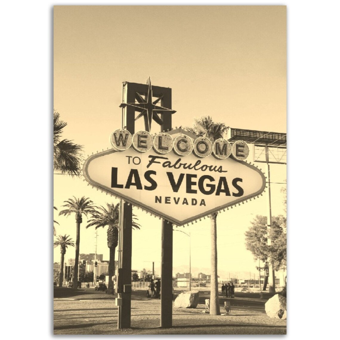 Vintage Welcome To Fabulous Las Vegas Nevada Sign Sepia Poster