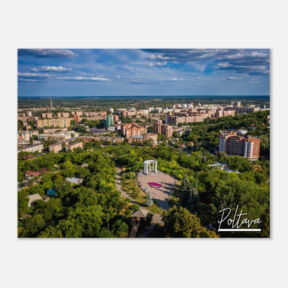 Poltava Ukraine Aerial Cityscape Skyline Photography Travel Poster