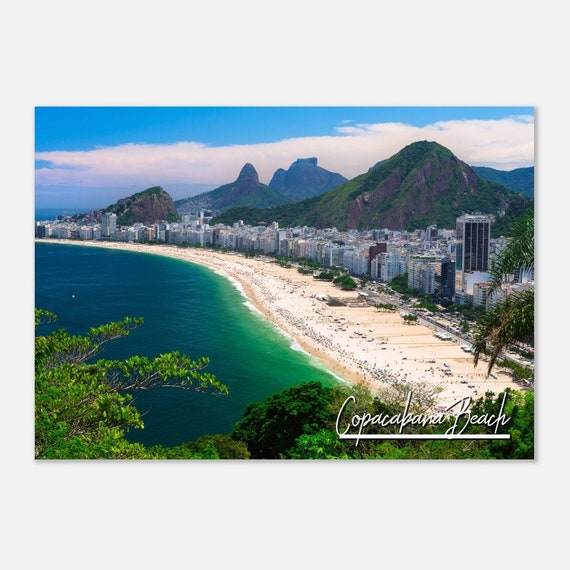 Copacabana Beach Print Rio De Janeiro Travel Poster
