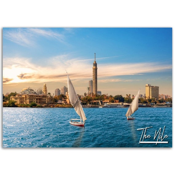 Nile River Poster Print Cairo Skyline Egypt Travel Photo