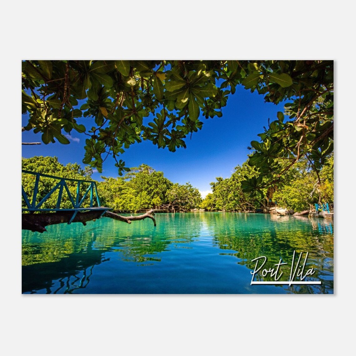Port Vila Blue Lagoon Tropical Paradise Island Travel Photo Poster