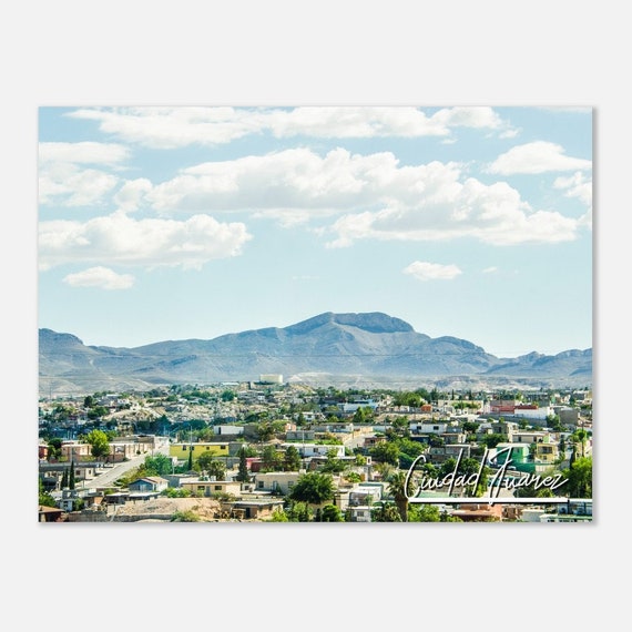 Ciudad Juarez Skyline Travel Poster, Mexico Cityscape