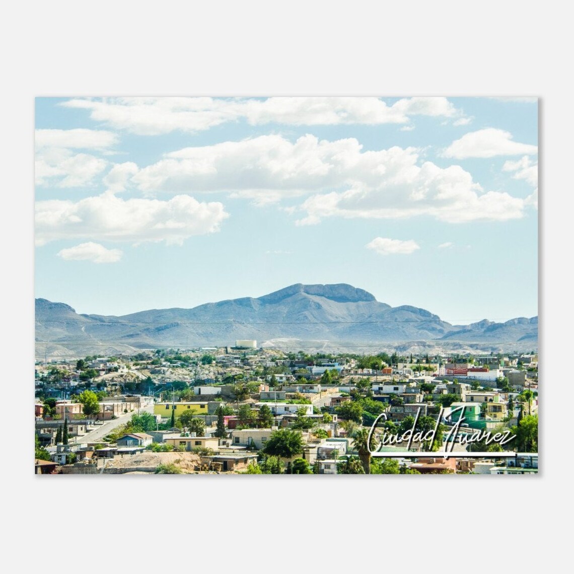 Ciudad Juarez Skyline Travel Poster, Mexico Cityscape