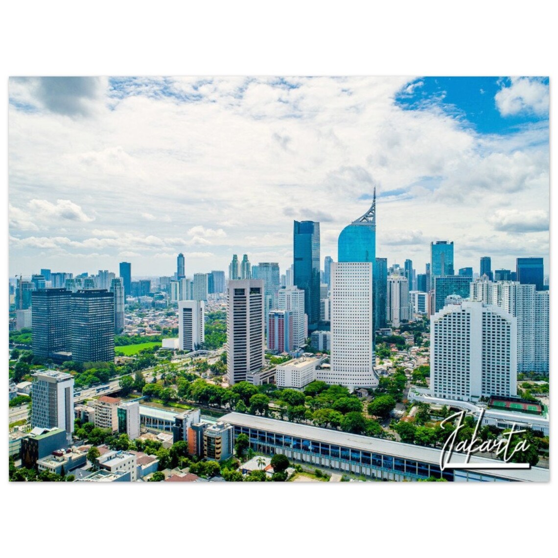 Jakarta Indonesia City Skyline Skyscrapers Aerial Photo Poster