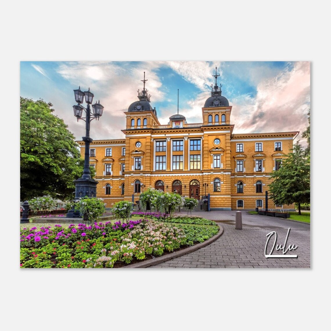 Oulu Finland City Hall Summer Blooming Flower Garden Photo Poster
