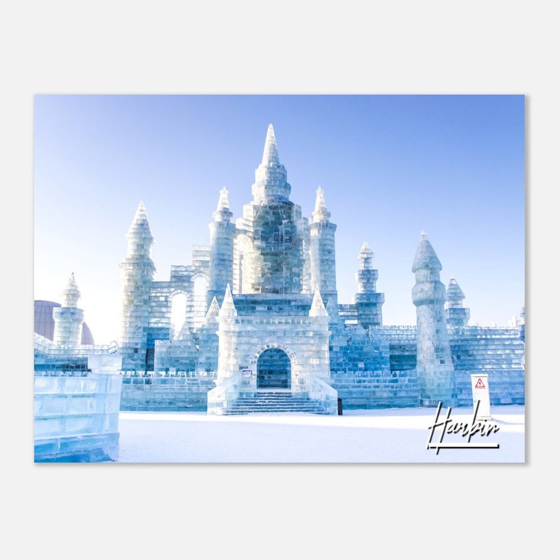 Harbin Crystal Ice Castle Winter China Travel Photography Poster