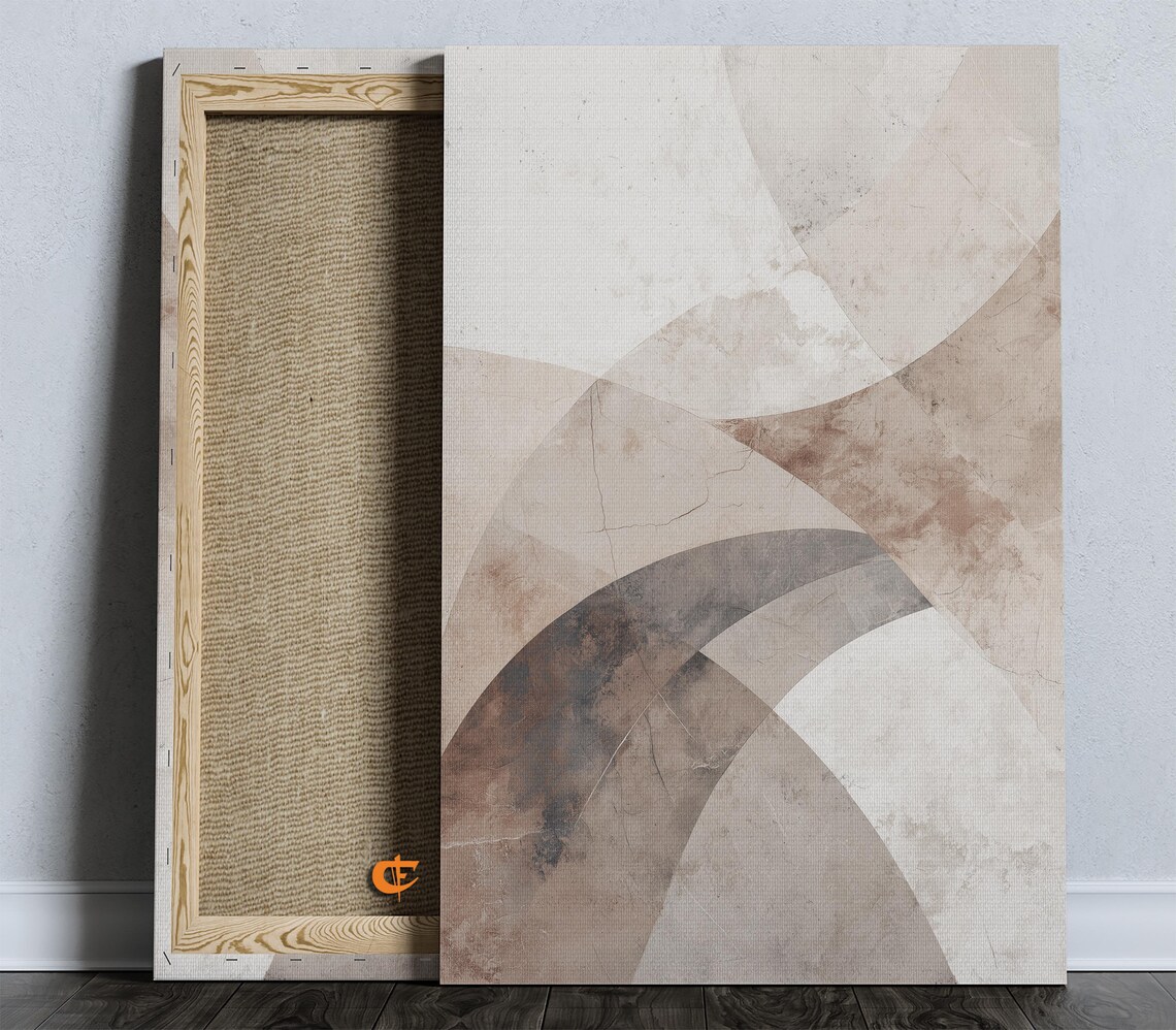 Abstract Earthy Tones Wall Art Curved Shapes Neutral Palette Minimalist Home Decor Modern 1571
