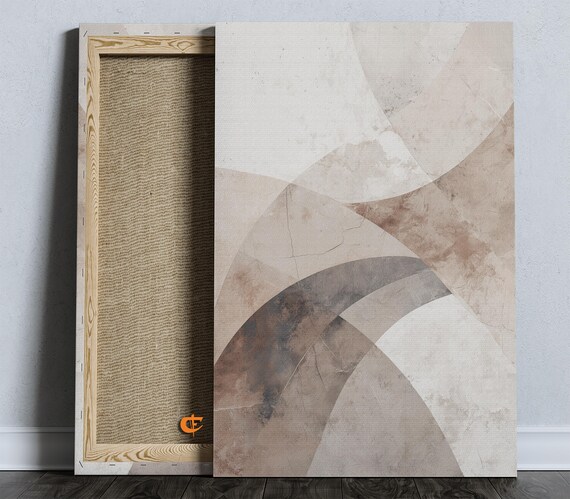 Abstract Earthy Tones Wall Art Curved Shapes Neutral Palette Minimalist Home Decor Modern 1571