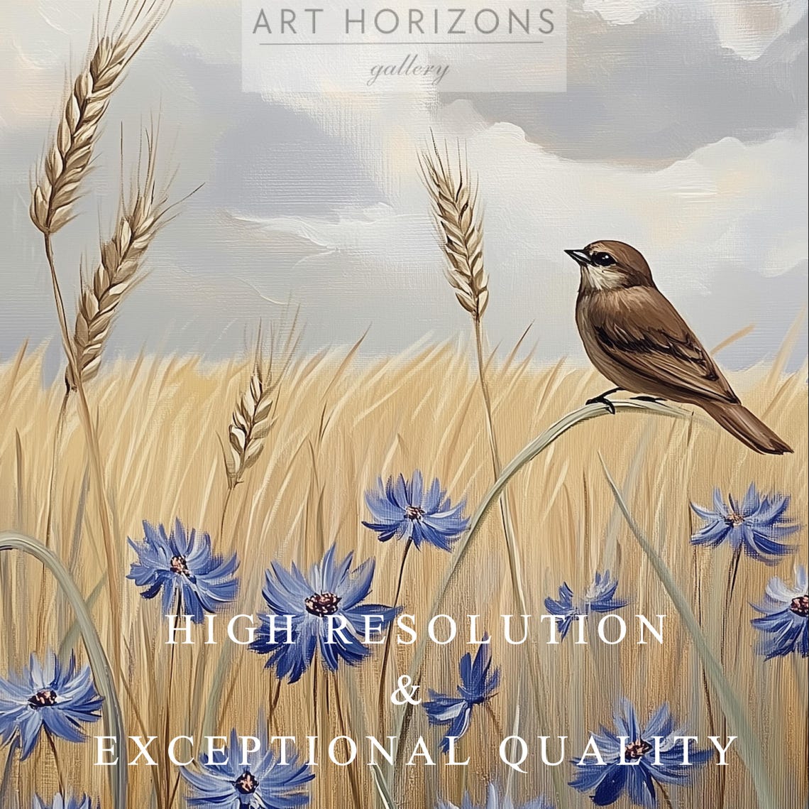 Wildflowers And Bird Wall Art Print Rustic Home Decor Serene Country Landscape Animal Poster Oil Painting For Farmhouse Decor Art A283 - Image 3