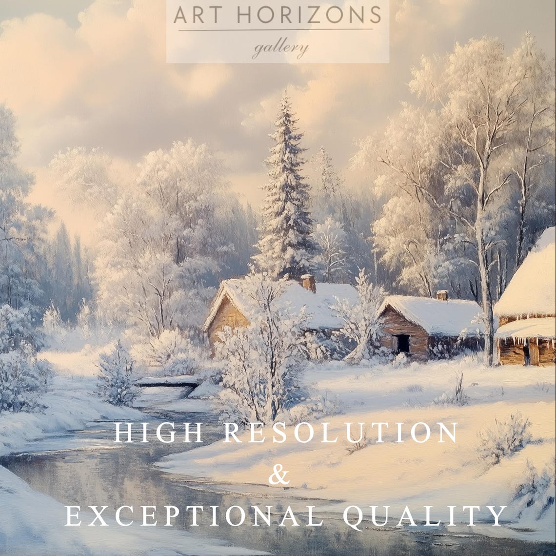 Frame Tv Art Winter Village Vintage Farmhouse Christmas Oil Painting Holiday Home Decor Landscape View Tv81 - Image 3