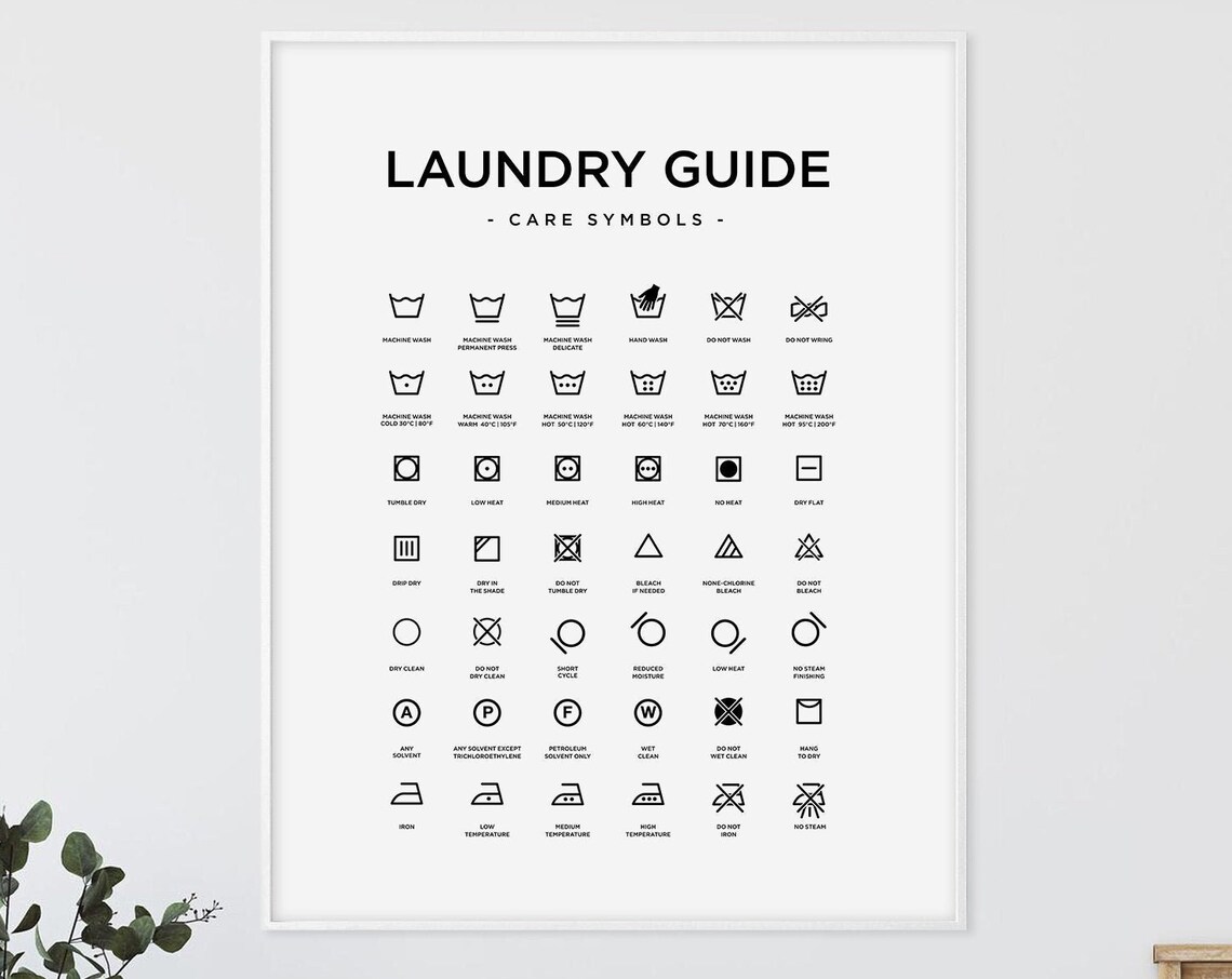 Laundry Symbol Guide, Laundry Room Wall Art Print - Image 2