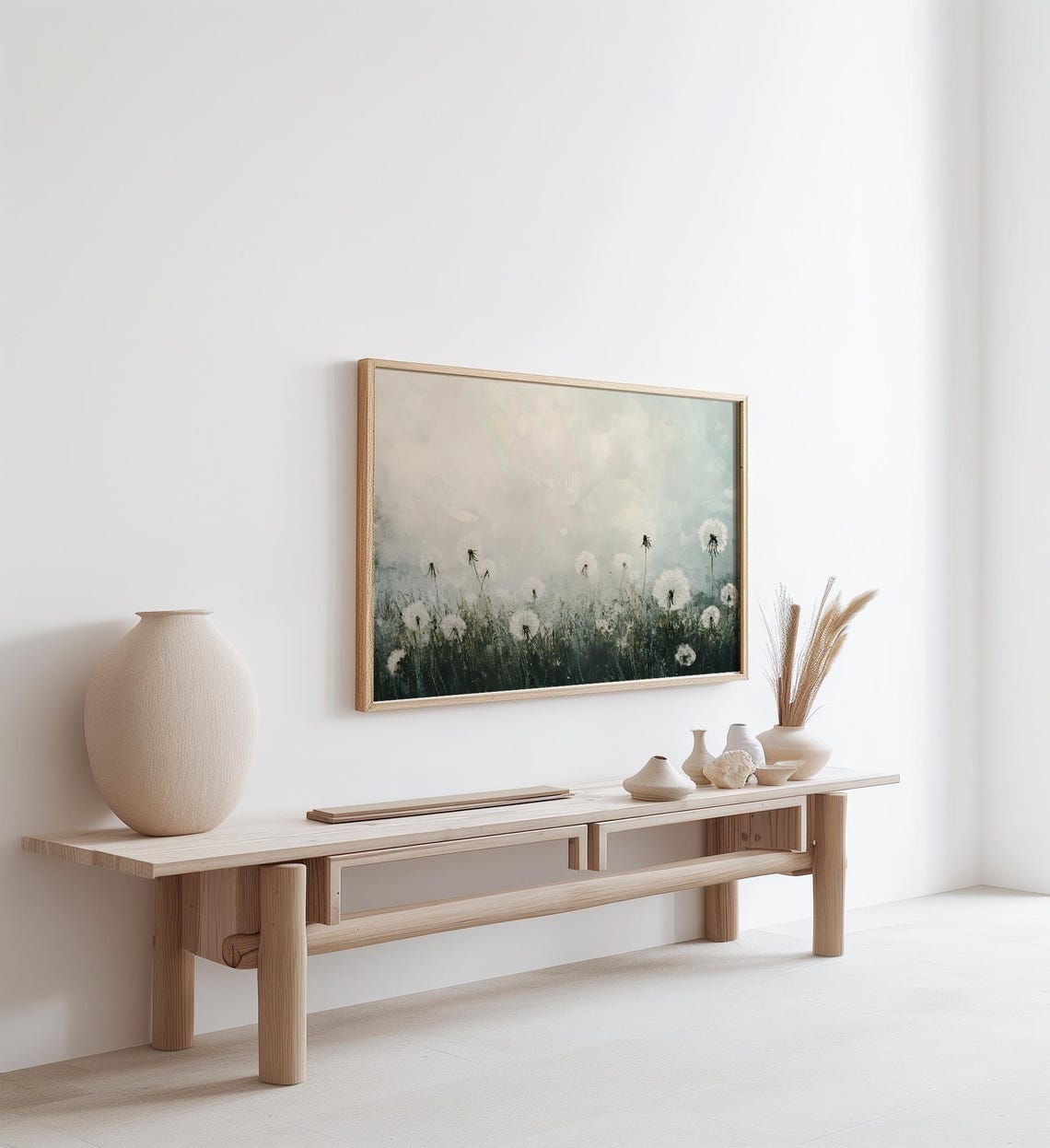 Moody Dandelions Field Moody Floral Painting Dark And Moody Flower Field Painting Moody Abstract Art Abstract Flowers Art - Image 2