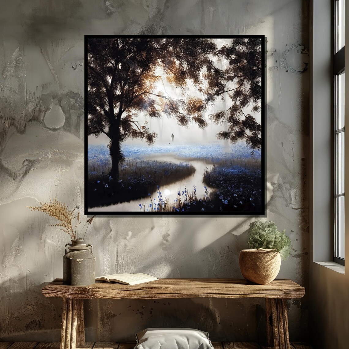 Misty Pathway With Lone Figure, Nature Art - Image 6