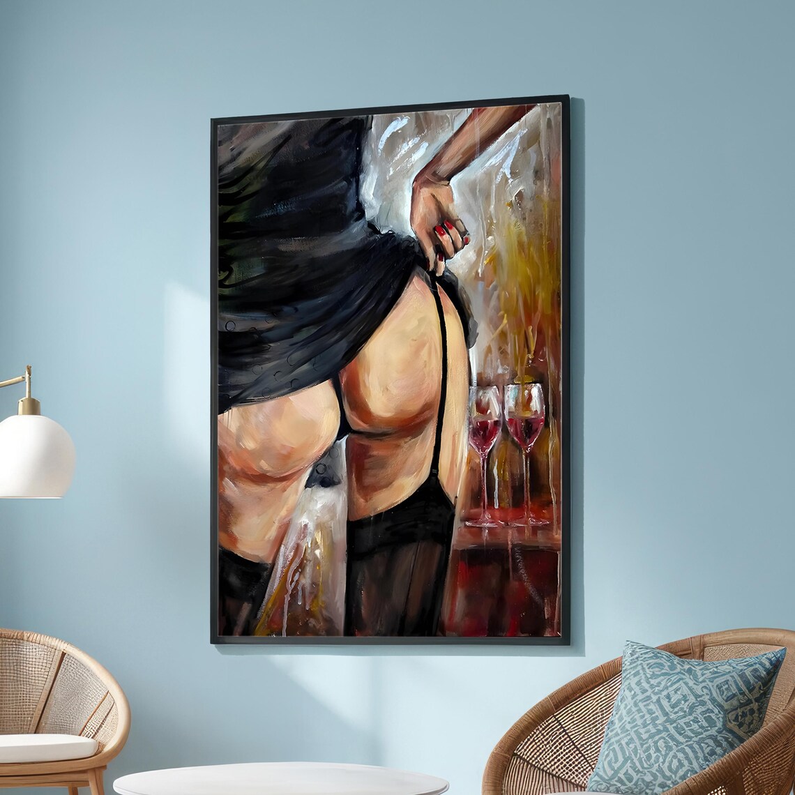 Seductive Female Figure Art Print, Elegant Decor