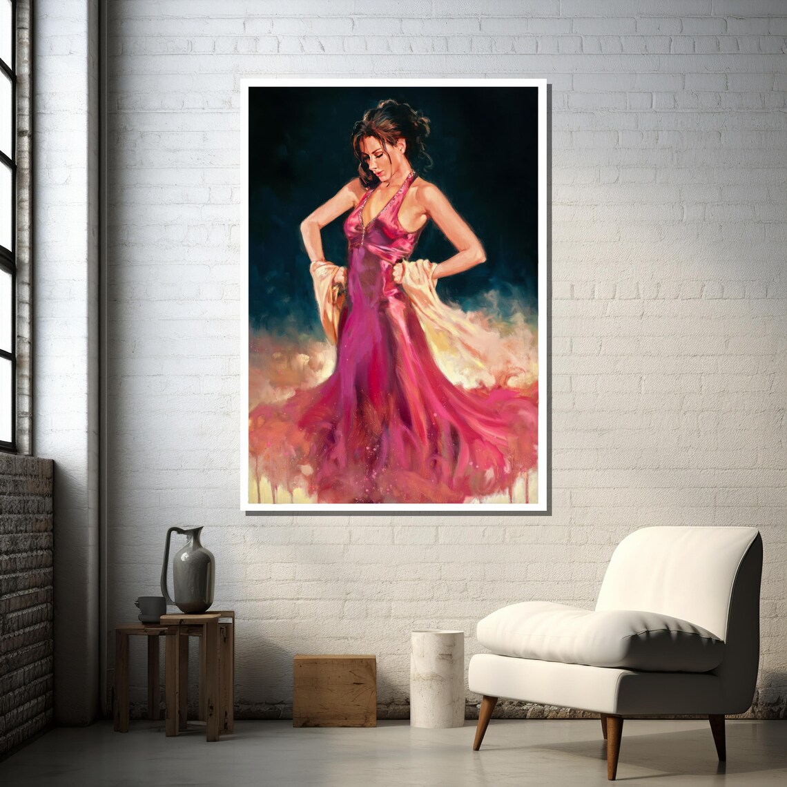 Dancer in Flowing Dress, Expressive Impressionist Art - Image 2