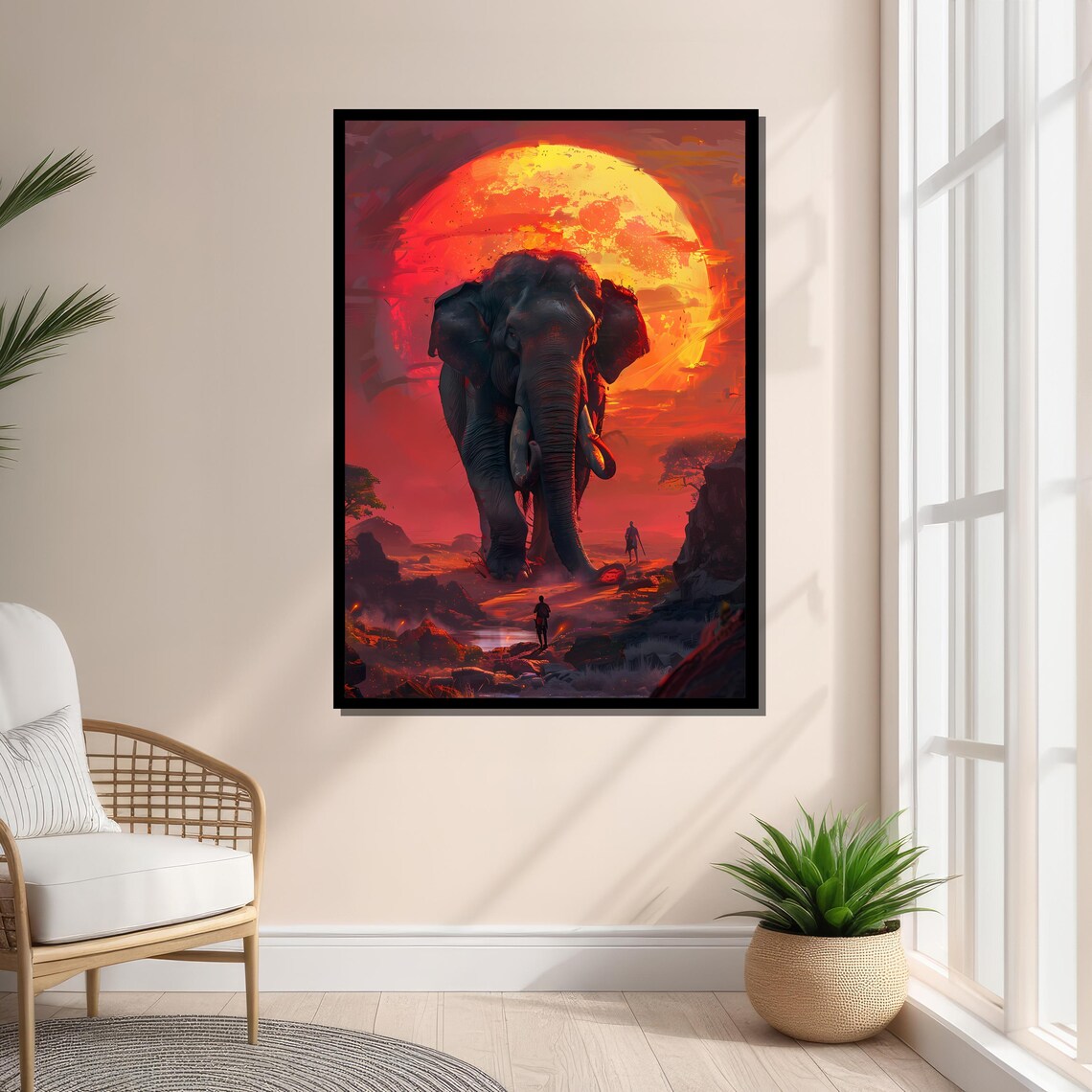 Epic Elephant Fantasy Art Print, Surreal Wildlife - Image 3