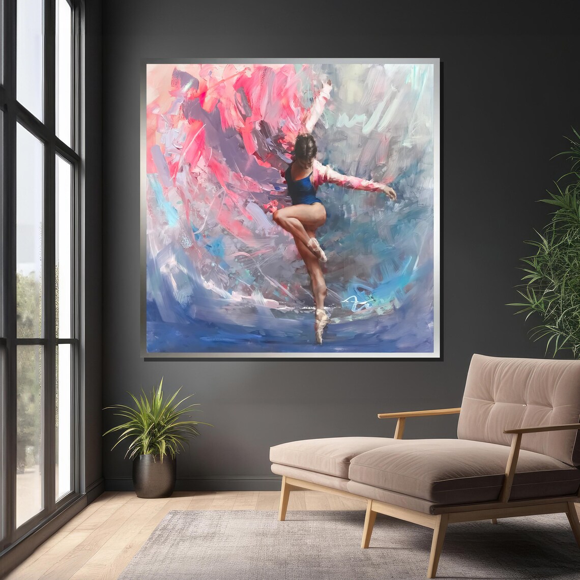 Dynamic Ballerina Print, Abstract Fluid Movement - Image 4